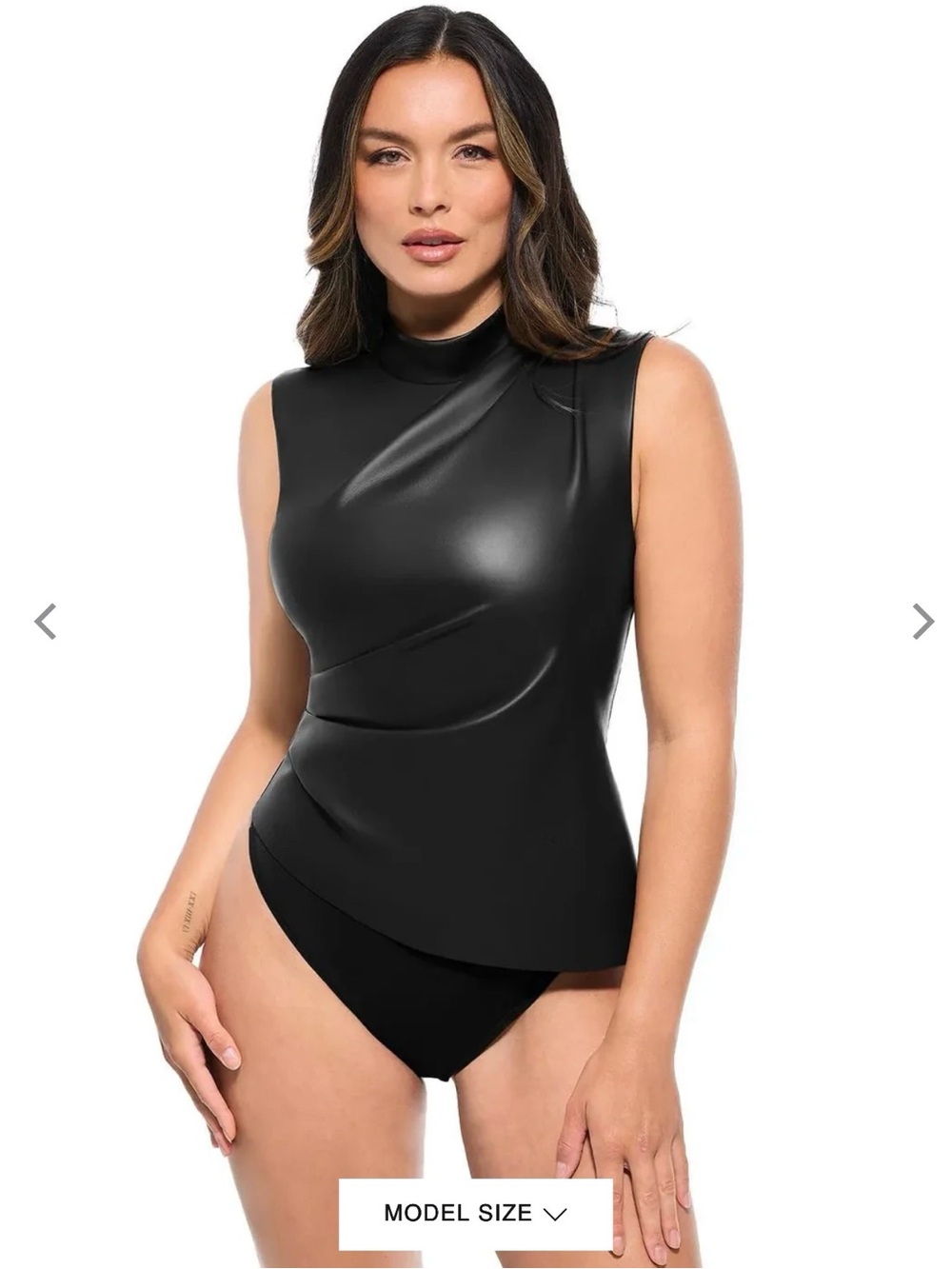 NWT Popilush Sculpting 3-in-1 Faux Leather Bodysuit